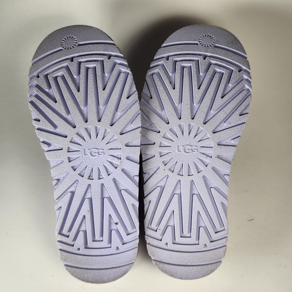 UGG Womens Discoquette Slipper 7 Purple Leather Shearling House Shoes Cozy Clogs - Picture 8 of 11